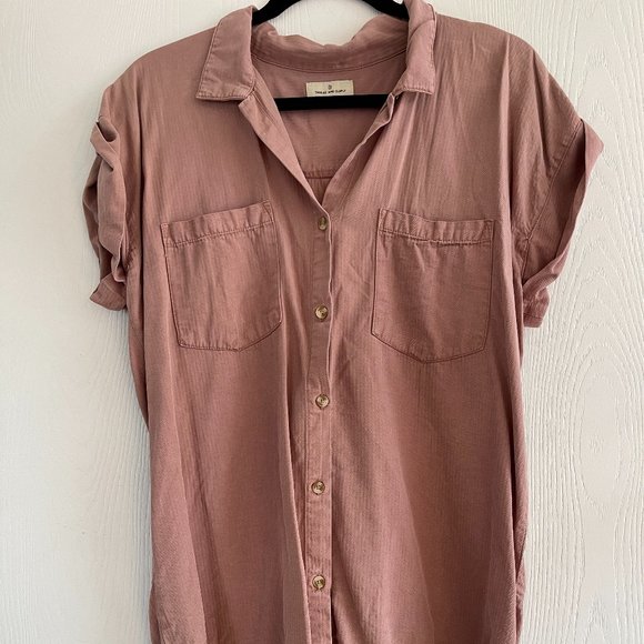Thread and Supply Mauve Button Down Shirt - Picture 1 of 2